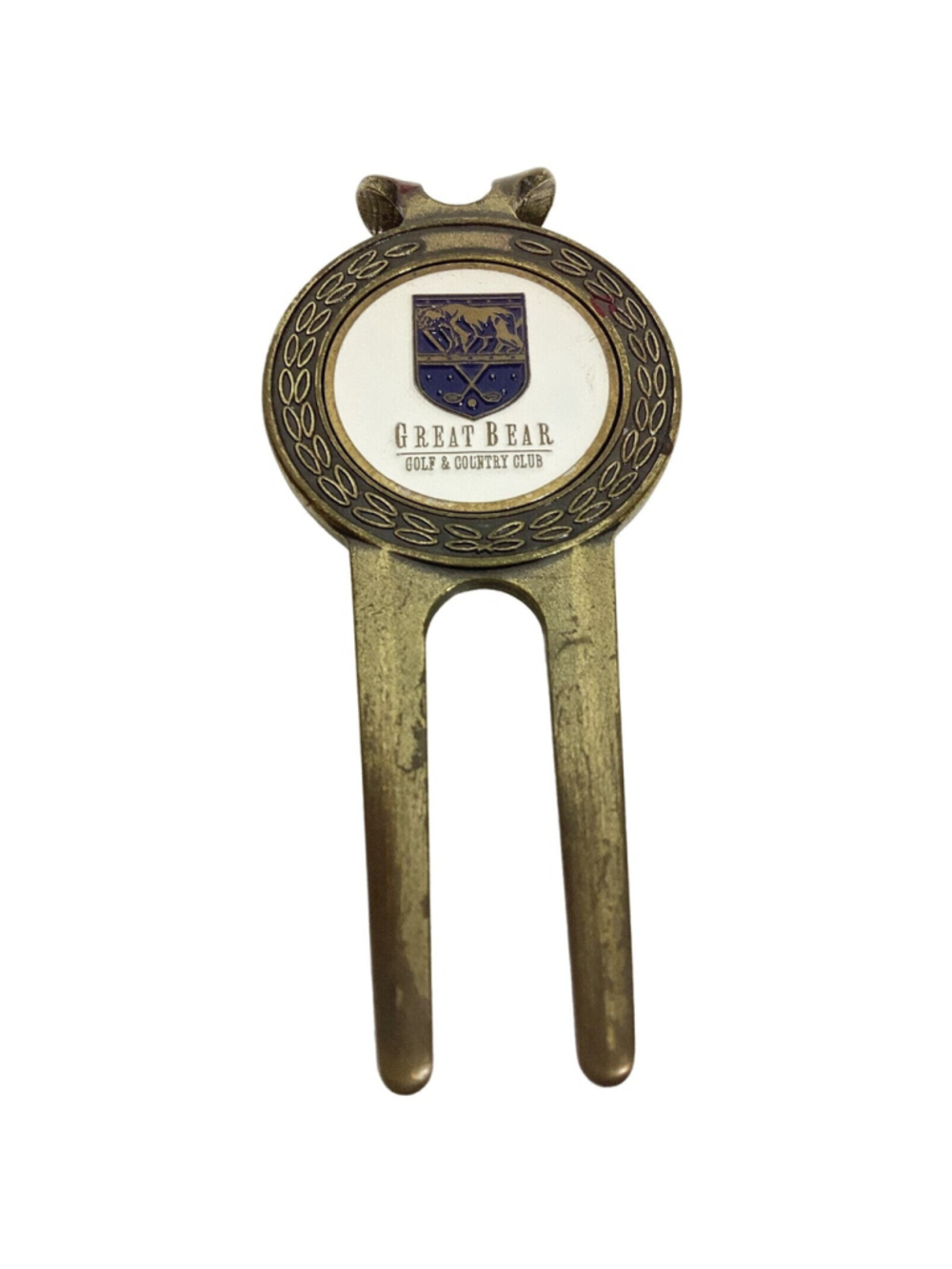 Vintage Great Bear Golf & Country Club Coin Style Brass Golf Ball Marker Divot